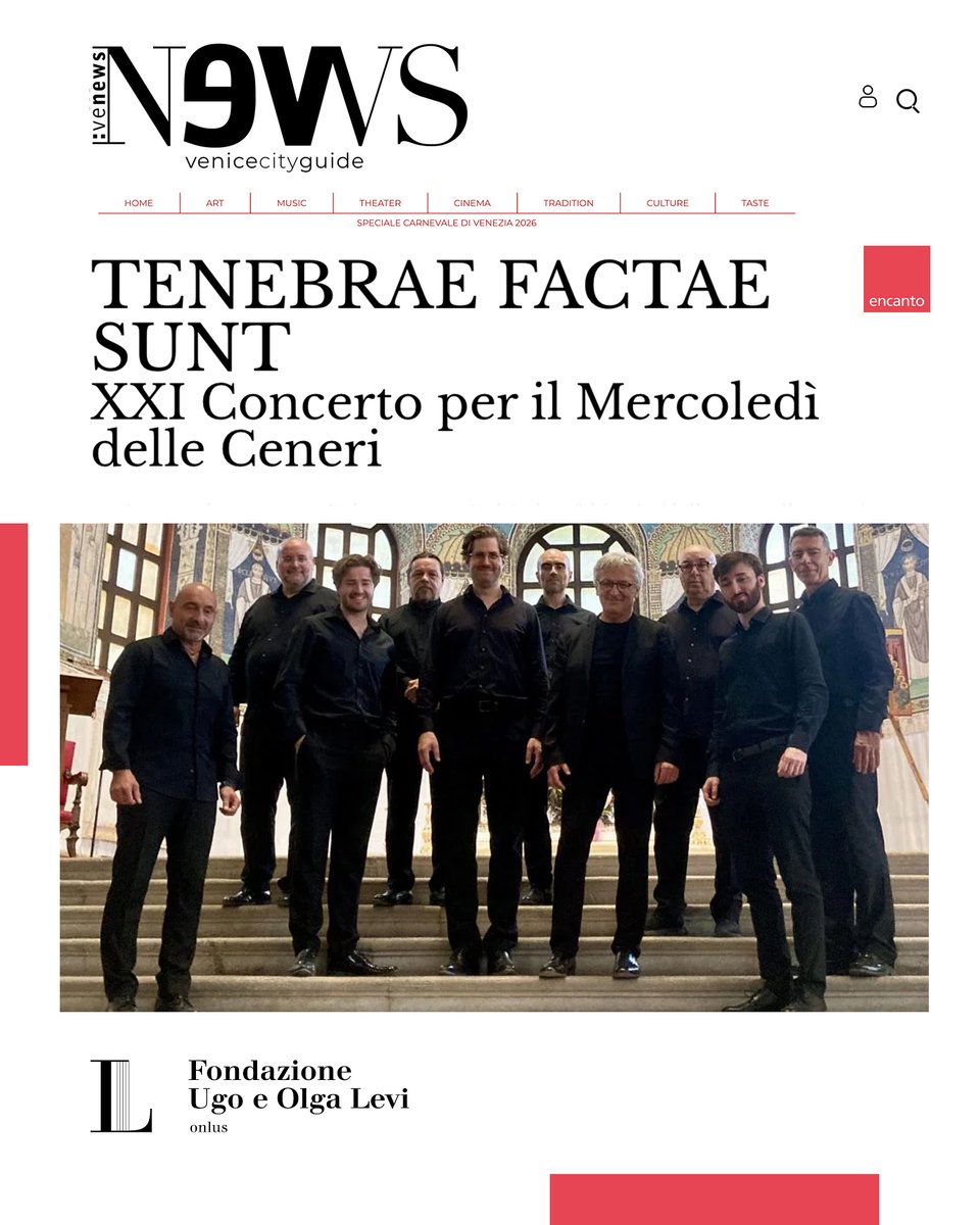 La Fondazione Ugo e Olga Levi onlus presenta l’appuntamento annuale per il Mercoledì delle Ceneri: un concerto di musica sacra e contemporanea.
Mercoledì 18 febbraio 2026 alle 20:30
Chiesa di Santa Maria del Carmelo, Venezia
Ingresso libero fino a esaurimento posti

#venezia