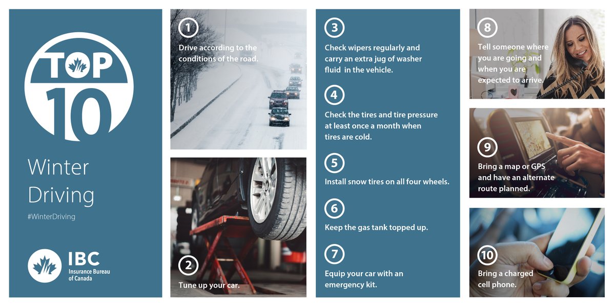 Canadian winters can be dangerous for drivers if they’re not prepared for rapidly changing road conditions. Take the time review our Top 10 #WinterDriving tips and share with family &amp; friends. #RoadSafety