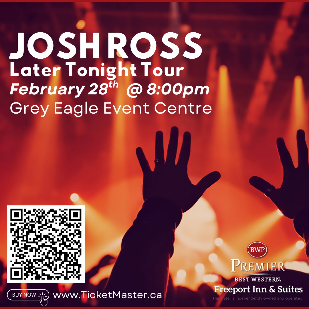 🎶🤠 Josh Ross • Feb 28 • Grey Eagle Event Centre 🤠🎶

Seeing Josh Ross live? Make it a full night out — book your stay with us and relax in comfort after the show. Great country music, great memories, and a stay that feels just right. 🏨✨ #YYC #JoshRoss #YYCConcerts #Calgary