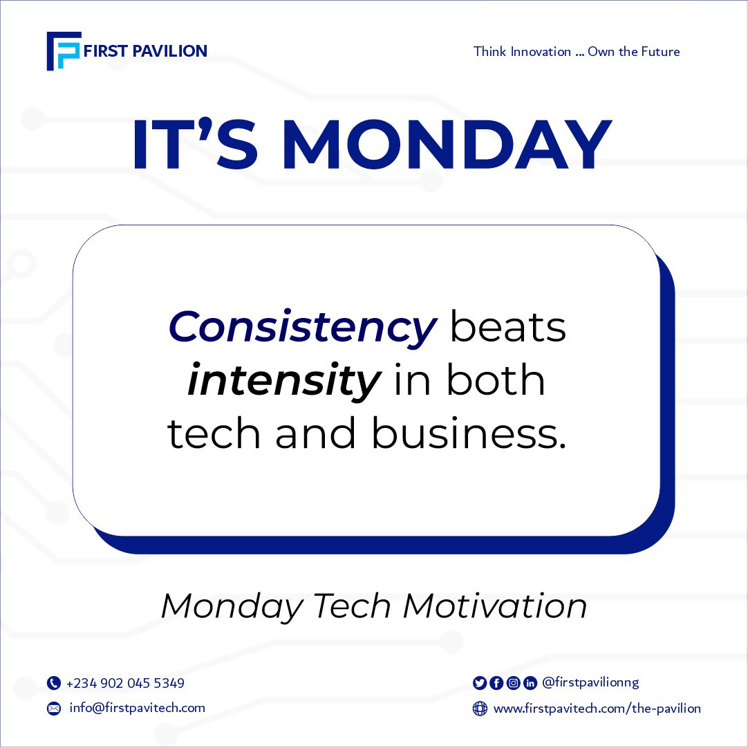 firstpavilionng's tweet image. At First Pavilion Technologies, we build tech that performs consistently so your website, app and system wins every day.
No burnout. Just steady growth. 💪
📞 +234 813 771 6048
 firstpavitech.com
#ConsistencyWins #TechBusiness #FirstPavilionTech
