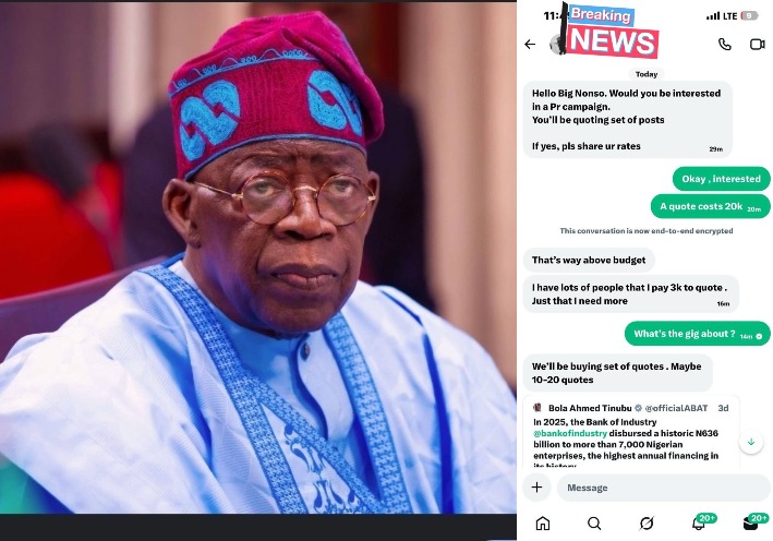 ParallelFacts's tweet image. EXPOSED: Leaked Chat Shows Tinubu Government Paying Hungry Influencers 3000 Naira To Promote His Failed Government parallelfactsnews.com/exposed-leaked…