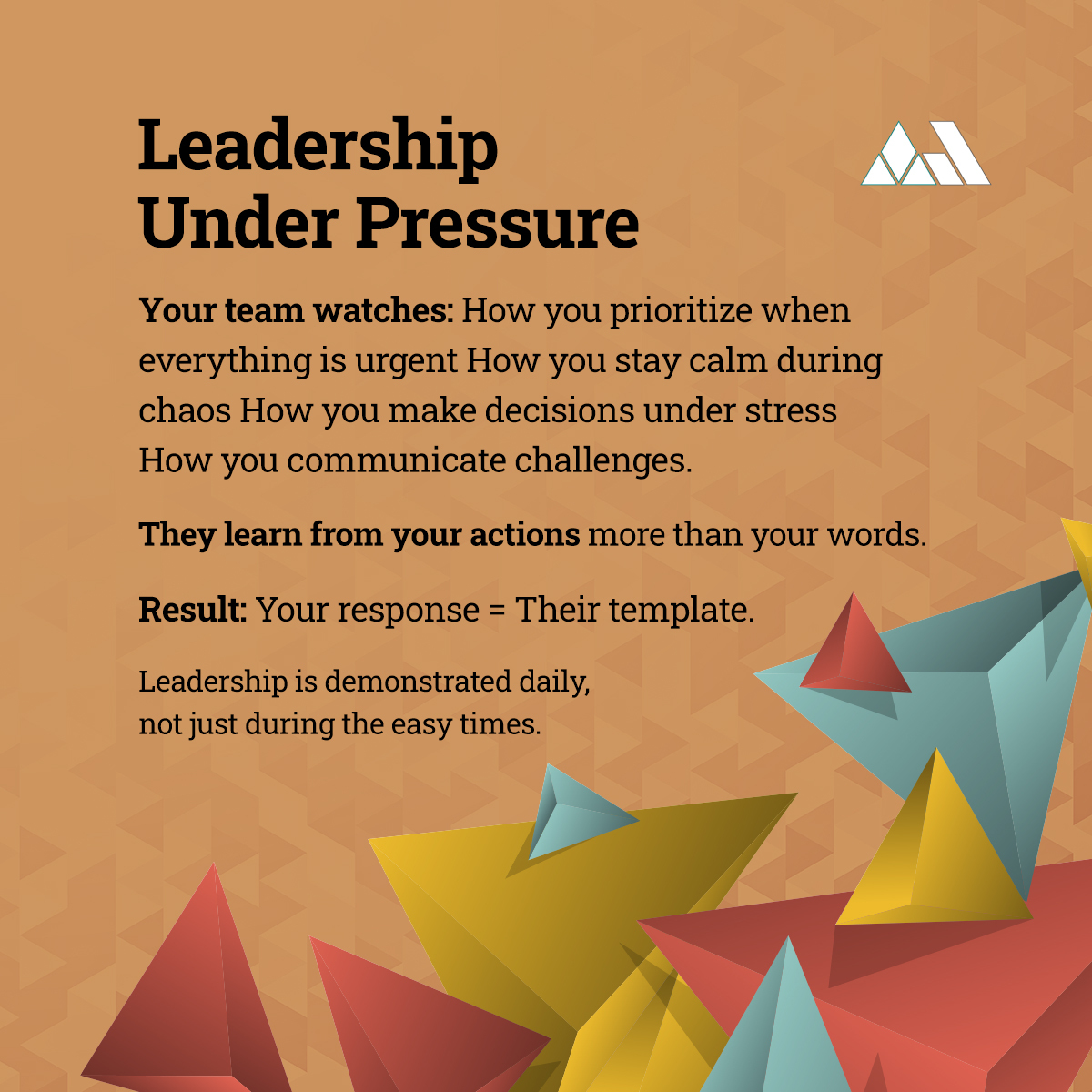 AnneomalyCo's tweet photo. Your team is watching how you handle pressure. They're learning what gets prioritized when everything feels urgent. The calm, methodical approach during chaos becomes the template they follow. https://t.co/Rr47PGEOpA