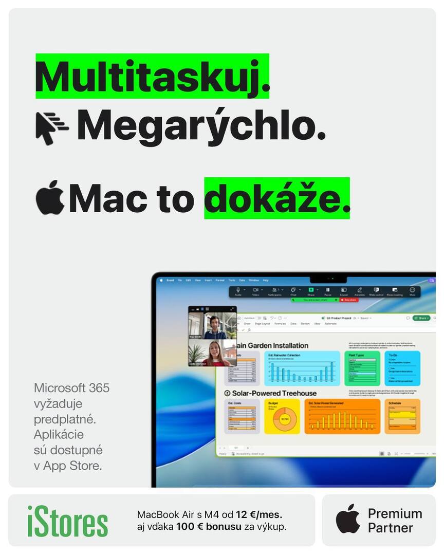 Multitaskuj. Megarýchlo. Sprav viac, rýchlejšie a bez spomaľovania. Vďaka výkonu čipu #Apple.

Vymeň svoj starší za nový a ušetri. #MacBookAir s čipom M4 kúpiš už od 12 € mesačne aj vďaka výkupnému bonusu 100 €.

✅ istores.sk/objavmac
#MacBookAirM… instagr.am/p/DU0yjzSjb4_/