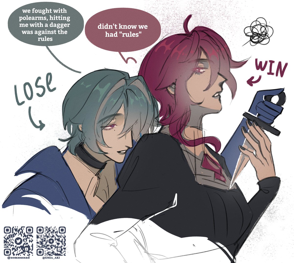 I want to think that they look like street fighting cats
#Lohen #Rosaria