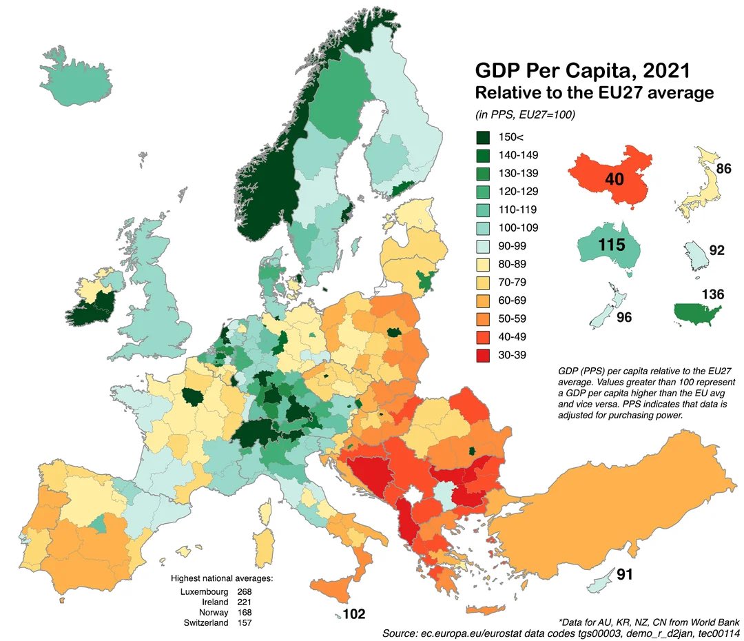 Switzerland is home to the richest French metropolis (Geneva), the richest German major city (Zurich), and the richest Italian speaking region (Ticino)