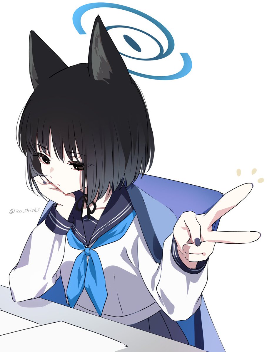 だるそうにチョキを出してくれるキキョウ 