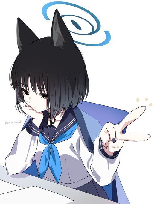 だるそうにチョキを出してくれるキキョウ 