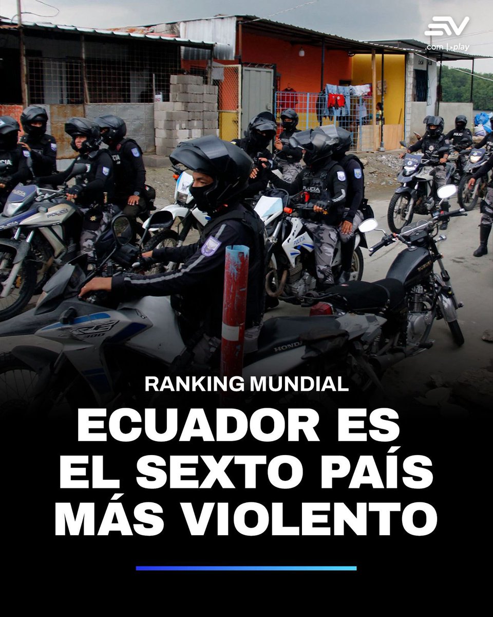 🇪🇨 #Ecuador se ha consolidado como uno de los epicentros de la violencia más críticos del mundo, alcanzando, en 2025, el sexto mayor nivel de violencia a escala global ▶️ bit.ly/4azspX7
