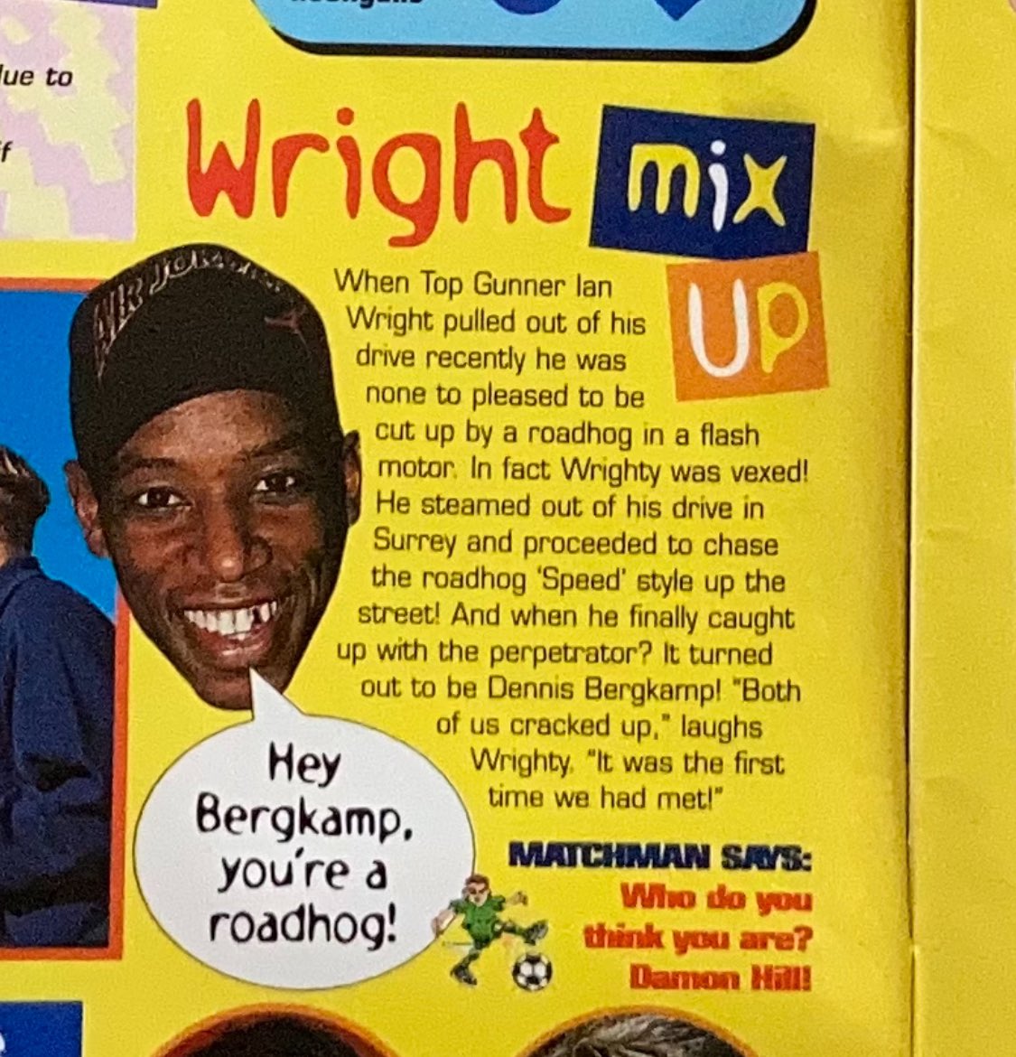 MMoftheD's tweet photo. Fair to say Ian Wright’s first encounter with Dennis Bergkamp was one to remember…
#matchmagazine #footballmagazine #90sfootball #90smagazine #footballnostalgia #90snostalgia #ianwright #dennisbergkamp #afc #arsenal #thegunners https://t.co/lExixoHWun