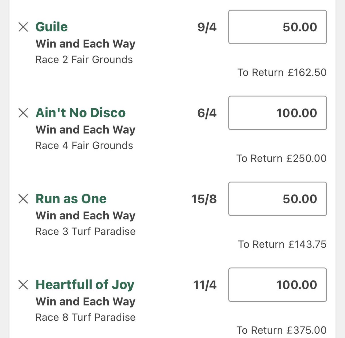 4 tips today. got unlucky yesterday with quite a few 2nds. hopefully we can get a sweep today