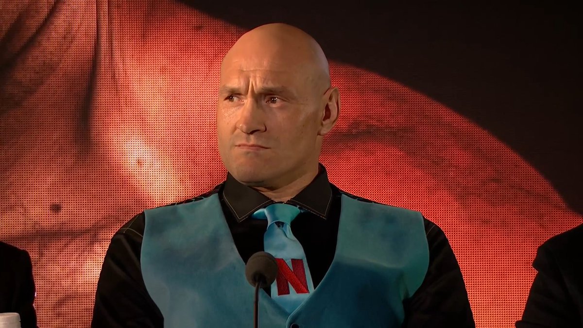 netflixsports's tweet photo. Tyson Fury rocking a Netflix tie 😂

#FuryMakhmudov
Saturday, April 11
LIVE only on Netflix https://t.co/fPk7YfUl5q