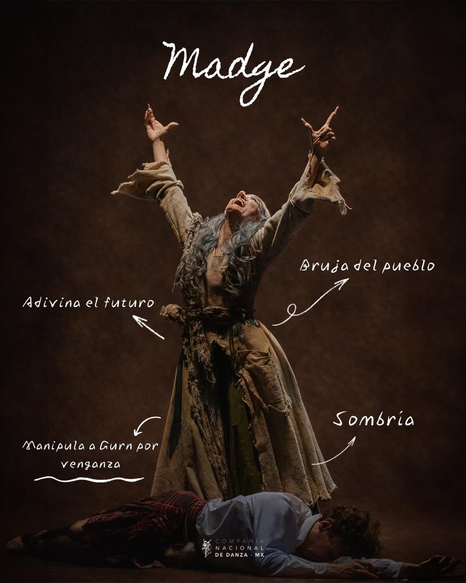 CNDanzaMX's tweet photo. #ConoceA Madge, la bruja del pueblo.
Sabe más de lo que aparenta y, movida por el rencor, pone en marcha el plan que cambiará el destino de todos.
Es ella quien aprovecha las dudas, revela verdades incómodas y quien conduce la historia hacia un final inevitable. 🖤🩰 https://t.co/RS6cbBsMgG