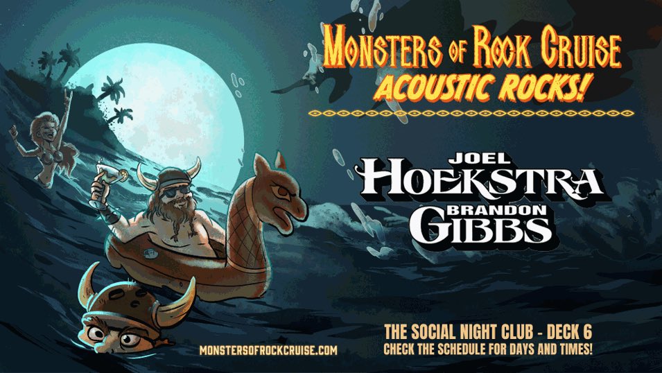 Hey <a href="/MonstersCruise/">monstersofrockcruise</a> cruisers!  I’m looking forward to seeing you all!  I’ll be playing my annual Bloody Mary Hangover Jam (complete with FREE Bloody Mary’s and FREE SHIT!), 2 Hoekstra/Gibbs shows and I’ll be a judge on ‘So You Think You Can Shred?’.  🤘🤘