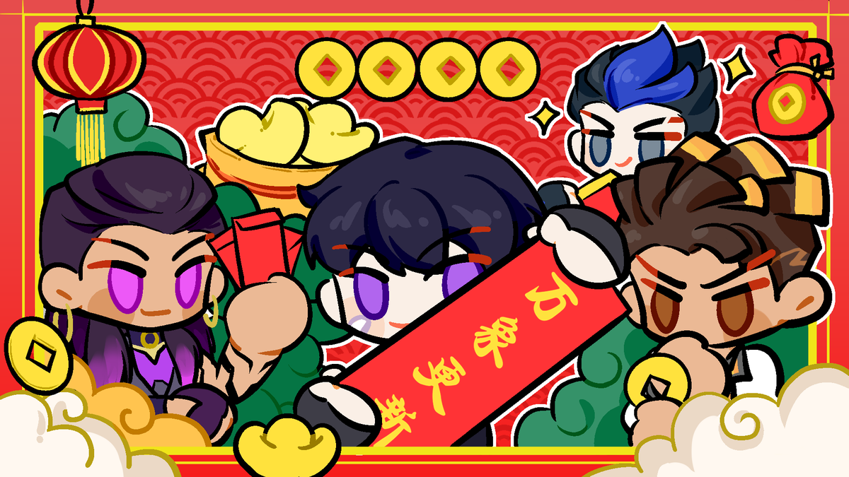 🧨春节快乐
(也是之前跟app合作的壁纸)
#VALORANT #iso #yoru #Reyna #Phoenix