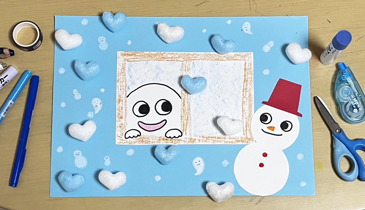 's tweet image. #2026blueart
#世界自閉症啓発デー
長男が大好きだった絵本「そりあそび」や「ばけばけばけばけばけたくん」をイメージして作ってみた🫣