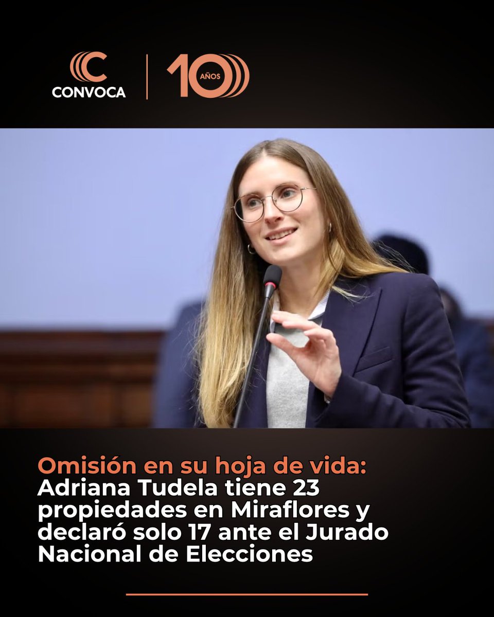 #Elecciones2026 🗳️ Adriana Tudela, congresista y candidata a la vicepresidencia por Avanza País, no habría consignado información completa en su hoja de vida ante el Jurado Nacional de Elecciones.
