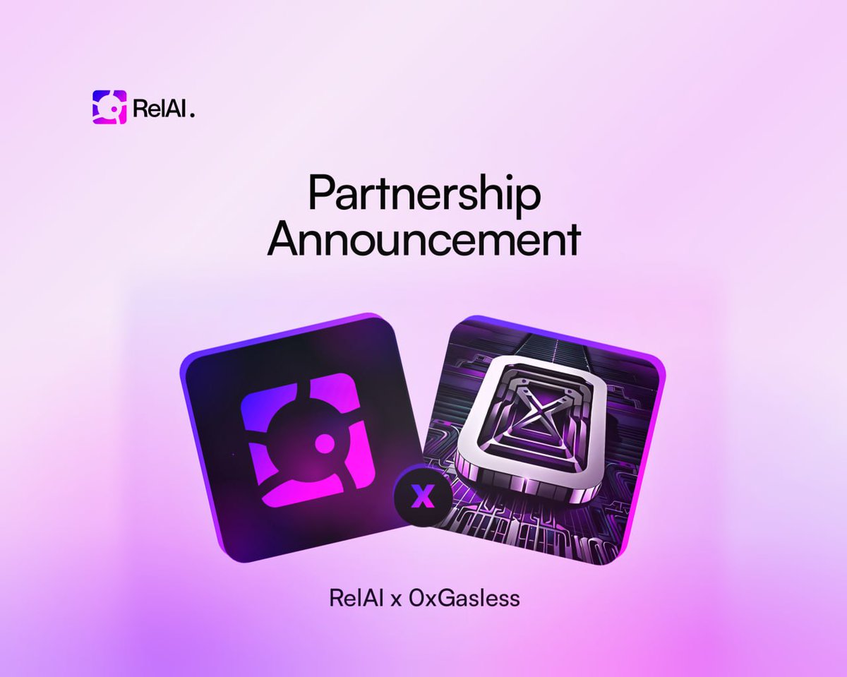 We're excited to partner with <a href="/0xGasless/">0xGasless</a>!

With this partnership, we've integrated 0xgasless facilitator to RelAI on <a href="/avax/">Avalanche🔺</a> network. Users who are looking to monetize their APIs on Avalanche can now use their facilitator!

The best part? No gas fees! With 0xGasless now integrated