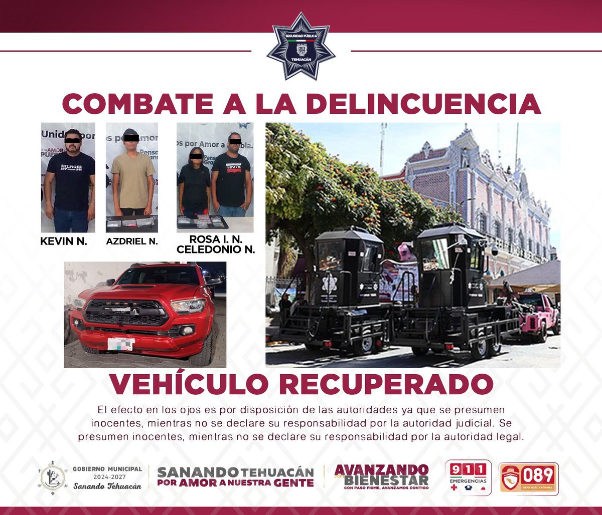 #ReporteNEGRO 🚨 La Dirección de Seguridad Pública de Tehuacán desarticuló una banda de narcomenudistas que operaba en distintas zonas del municipio. En la junta auxiliar de San Diego Chalma detuvo a Celedonio y Rosa, ambos de 30 años, con 60 dosis de cristal, dinero y una moto,