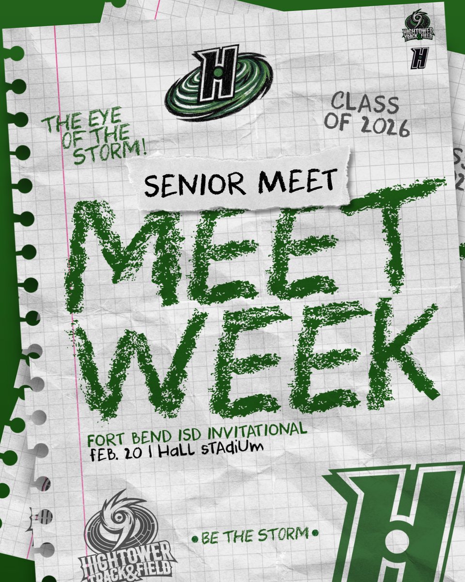 LadyCanesTF's tweet photo. Meet Week.

Senior Meet 🎓

Fort Bend ISD Invitational
📍 Hall Stadium | Feb. 20

Celebrating the Class of 2026. 💚
#BeTheStorm https://t.co/U6iXt3pbw2