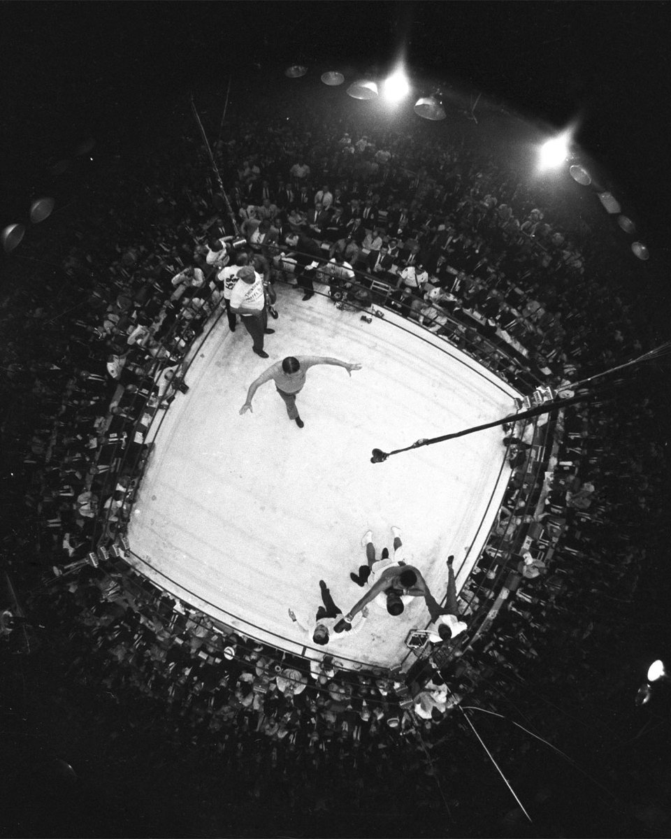 Muhammad victorious after winning his fight vs Sonny Liston at the Miami Beach Convention Hall. 

📸: <a href="/LeiferNeil/">Neil Leifer</a> 

#MuhammadAli #Icon #Champion #GOAT #SonnyListon #Victory #History