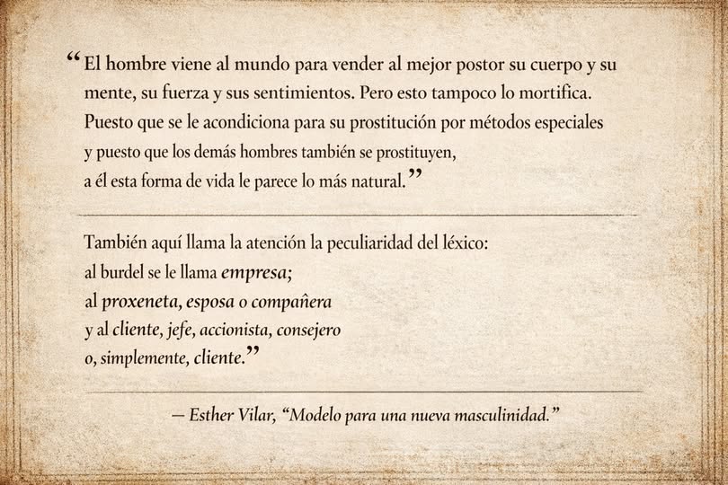 MxMasculinismo's tweet photo. Sara piensa que tiró el tweet del año, pero no sabe que eso deja mal parada a muchas mujeres.

Está diciendo implícitamente que hay miles de mujeres que están casadas por conveniencia y, que sus maridos, son percibidos solo como cajeros automáticos.

Esther Vilar entra al chat: https://t.co/GQJ8LV6tuI