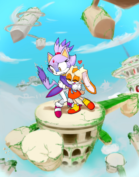 - You're breaking my spine
- but our hearts are still aligned
- Just for you
- I'll brave and true

#blazethecat #SonicTheHedgehog  #creamtherabbit #love <a href="/BrodTsumi/">BrodTsumi (Art Hiatus)</a>