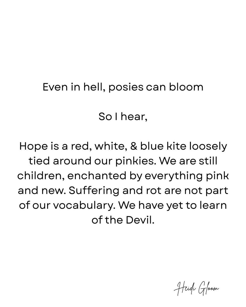 HMNolanbooks's tweet photo. Even in hell, posies can bloom
So I hear,
Hope is a red, white, & blue kite loosely tied around our pinkies. We are still children, #enchanted by everything pink and new.
#vss365 #vsspoem #poetry #wordprompt https://t.co/Yy70DiKKCJ