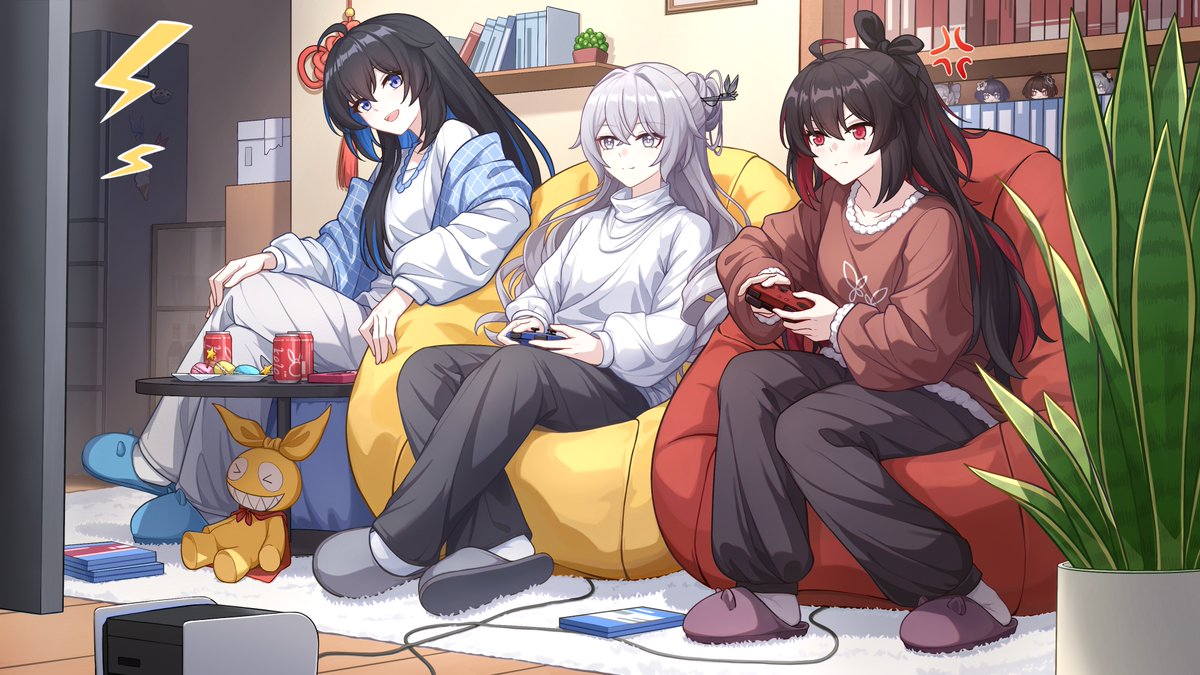 broseele's tweet image. “哼，区区游戏……”
 “那里要小心哦” 
“加油啊，希儿”

新年快乐！
#bronseele