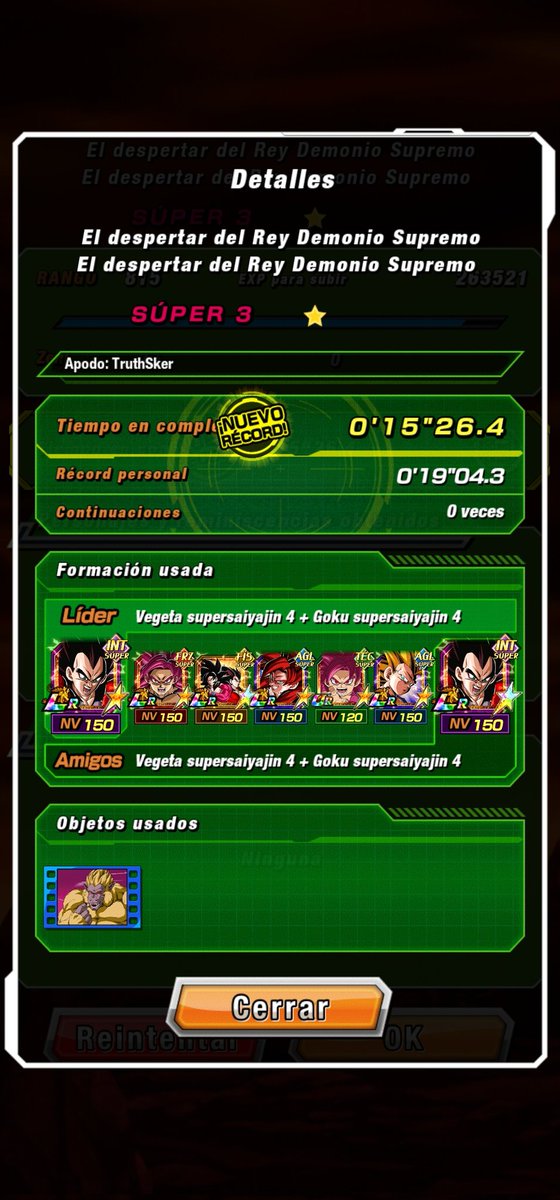 TruthSker9's tweet photo. #RivalsUniteInDokkan
Hecho el evento de 4 turno o menos sin objetos con el nuevo team al segundo intento... De locos
ㅤ https://t.co/8JQEzzSJ3Y