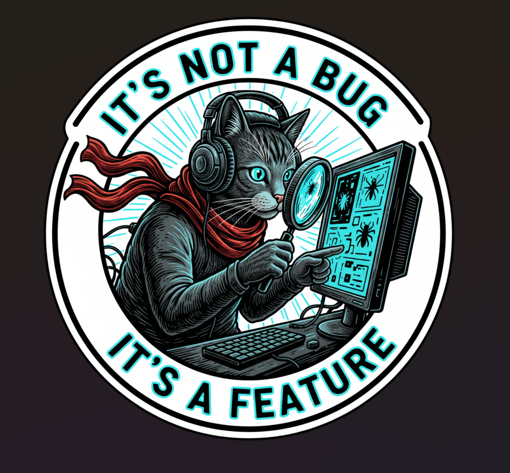 NomadCattitude's tweet photo. "It's not a bug, it's a feature!" ๐
My code loves to keep me guessing! ๐
Every developer's favorite excuse ๐ฑ๐ป
#DevLife #ProgrammerHumor #CodingLife #TechCat #NomadCattitude https://t.co/00qzIIgNBc