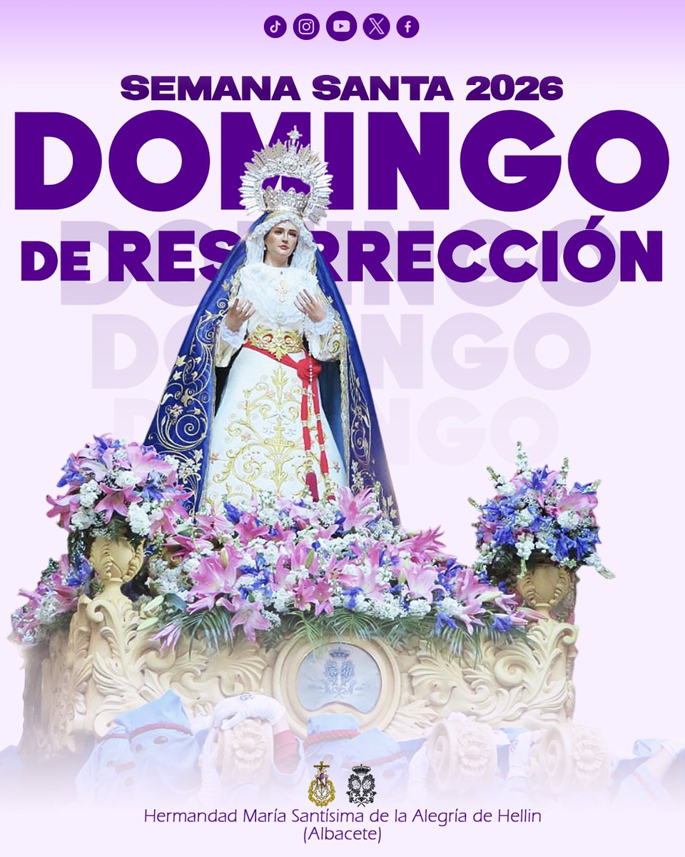 CcttNecesitados's tweet photo. 🟣CALENDARIO SS26🟣
10 días 12 actos
11/12
Domingo de Resurrección
Renovación💜
Un año más... Gracias por vuestra confianza. Deseando poner la música en este acto tan especial.
#necesitadosaldaia #orgullodeser #ss26 https://t.co/earJoTyyGs