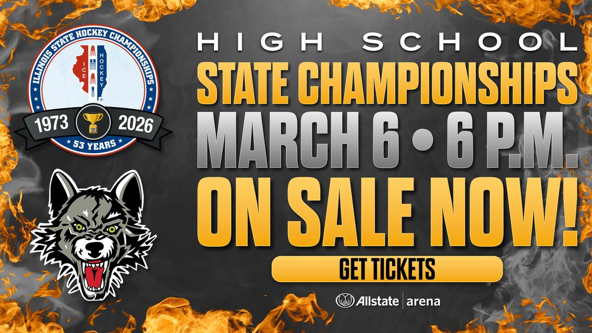 The 2026 <a href="/AHAI_1/">AHAI</a> I High School State Championship is coming to <a href="/AllstateArena/">Allstate Arena</a>! 

🎟️ Tickets are on sale now: bit.ly/3LEcDSs

📅 3/6/26 | 📍 Allstate Arena