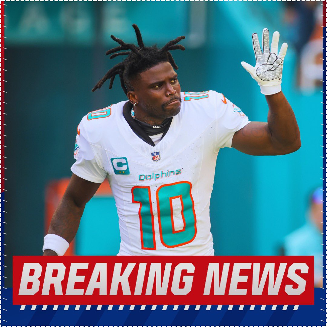 MySportsUpdate's tweet image. BREAKING: The #Dolphins are releasing WR Tyreek Hill, per @AdamSchefter.