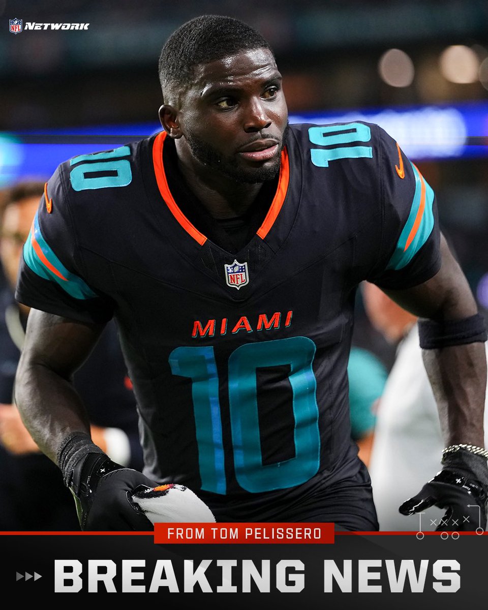 TomPelissero's tweet image. The Dolphins are releasing eight-time Pro Bowl WR Tyreek Hill, sources say.