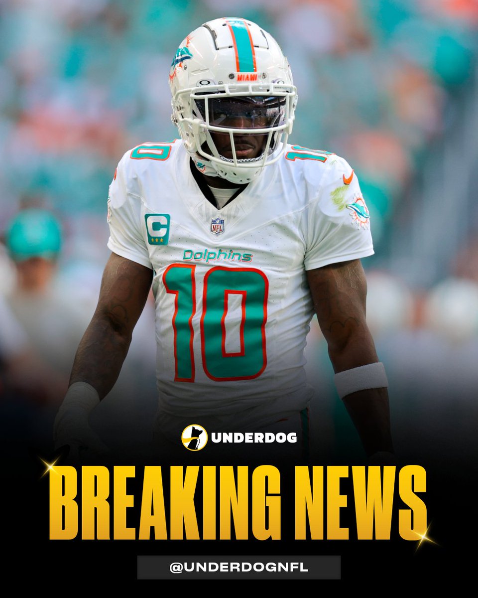 UnderdogNFL's tweet image. Schefter: Tyreek Hill to be released by the Dolphins.