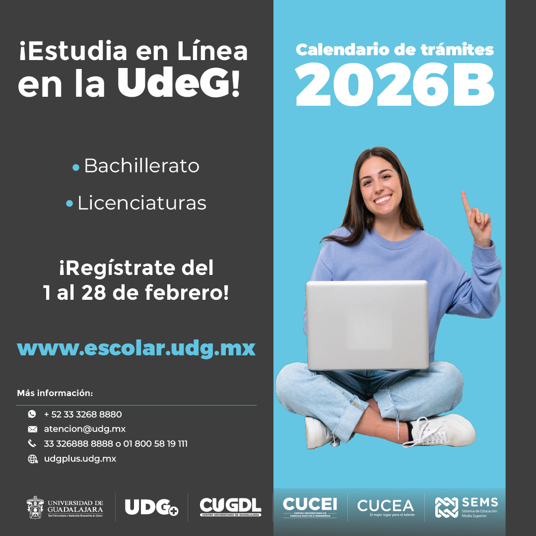 udg_oficial's tweet photo. ¡Estudia #EnLínea con @UDGPlus! 📚👩💻
Inscríbete en el bachillerato o en alguna de sus 9 licenciaturas y 10 posgrados en modalidad virtual que ofrecen.
Aquí los detalles: 🔗 https://t.co/OxXtwC0Ago https://t.co/DUsPkNvN93