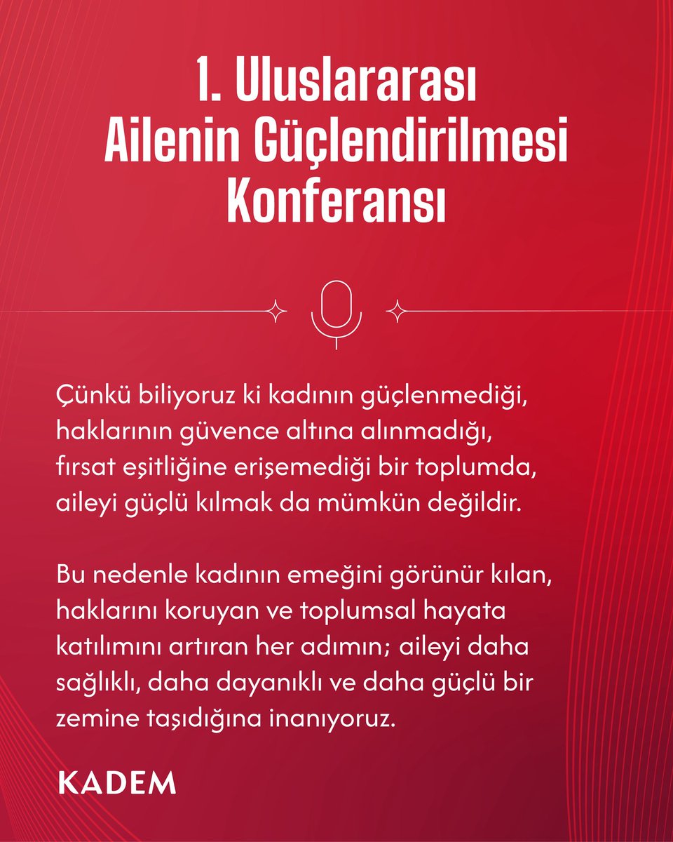 1. Uluslararası Ailenin Güçlendirilmesi Konferansı’na katılan Yönetim Kurulu Başkanımız Av. Canan Sarı’nın (<a href="/avcanansari/">Av. Dr. Canan SARI🇹🇷</a>) konuşmasından öne çıkanlar.✍️