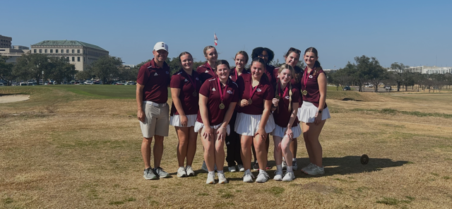 GolfAmc's tweet photo. 🏆⛳️Win for the JV Lady Tigers @ A&amp;M Campus Course on Feb. 11, the JV Girls Golf team claimed 🥇
 
🔥 JV “A” Team total: 402
🥈 Rylin Spence – 96 (2nd overall)
🥉 Briley Norman – 98 (3rd overall)

The JV “B” team also had a strong day, placing 3rd, led by Kennedee Smith’s 104. https://t.co/lhbFvzvMT1