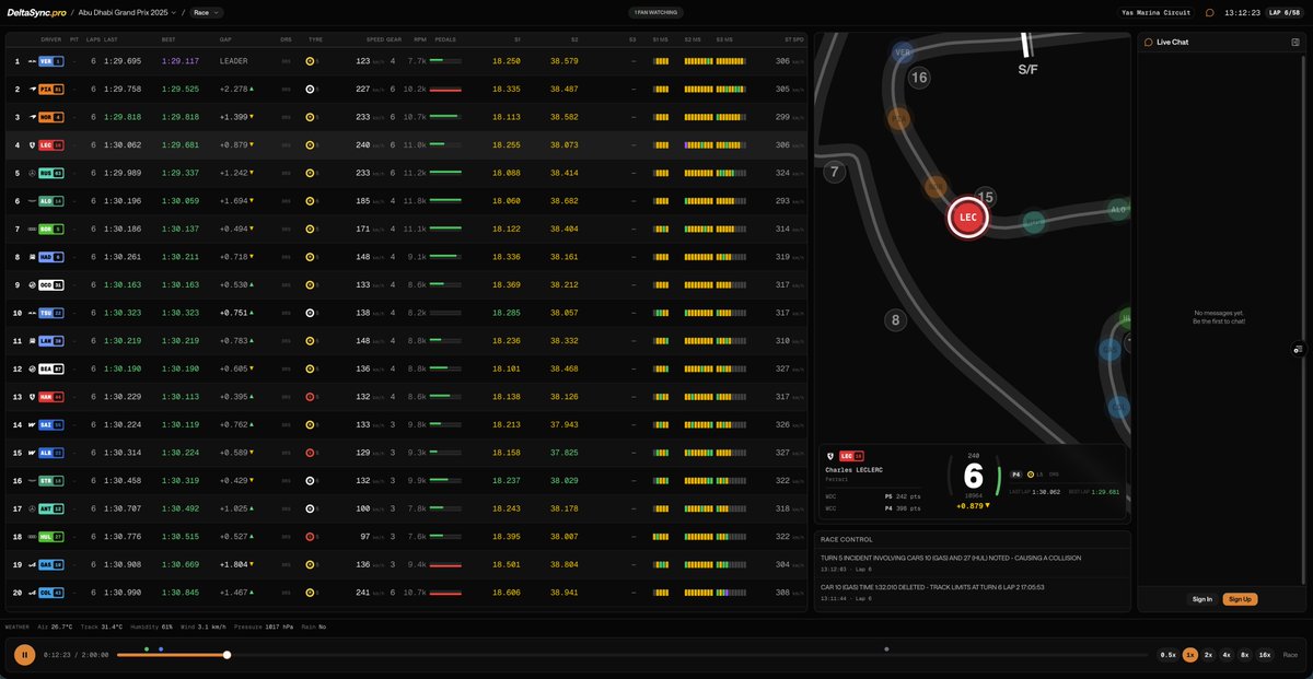 Ive been working on something special ready for the 2026 #formula1 season, it's not unique as it's a timing platform but it's free and I am working on some cool features not featured on others. Trying to get a good level of polish - check it out deltasync.pro