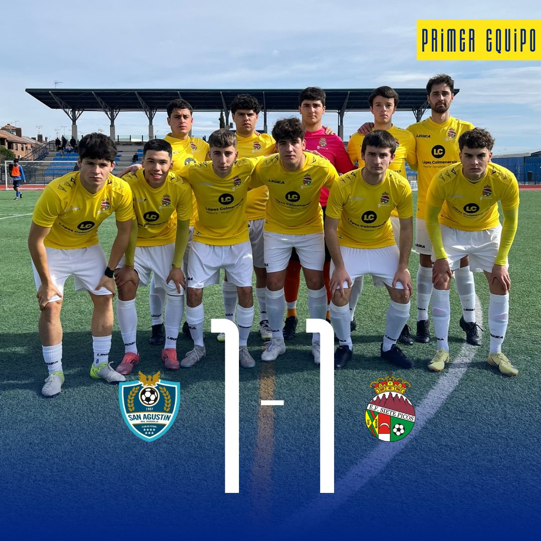 🟡 𝗣𝗥𝗜𝗠𝗘𝗥 𝗘𝗤𝗨𝗜𝗣𝗢 🔵

🤝 Empate 1⃣➖1⃣ ante el <a href="/CF_SanAgustin/">CF San Agustín</a> "B".

⚽️ Marco

#LoMejorEstáPorVolver #AúpaSietePicos💛💙