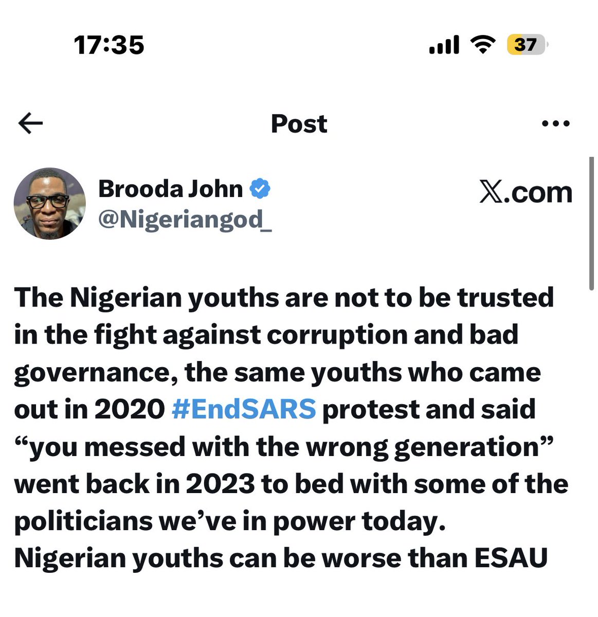 Brooda John (@nigeriangod_) on Twitter photo 