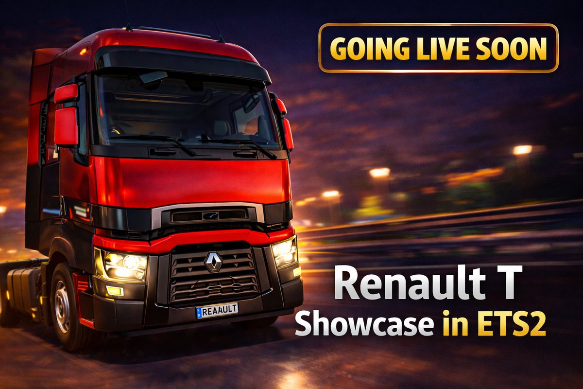 Joe_Gamer007's tweet image. We go LIVE in 10 minutes 🚛🔥

Renault T full showcase in ETS2.

#ETS2 #SimDriving