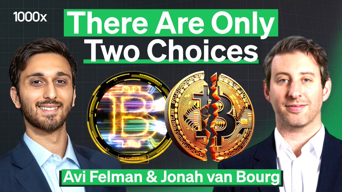 1000xPod's tweet image. We'll be going LIVE in 1 hour at 1pm EST! @AviFelman @jvb_xyz 

Talking about why Bitcoin is either going to zero or a million