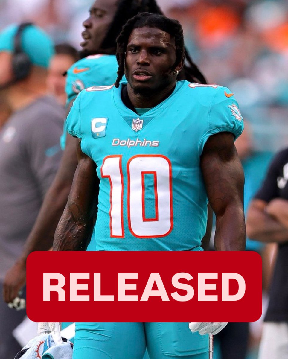 🚨 BREAKING: Dolphins RELEASE Tyreek Hill  
Clears $22.8M in cap space  

[ <a href="/AdamSchefter/">Adam Schefter</a> ] 

Cheetah (32, post-ACL) hits free agency for the first time.  

End of an era in Miami? Where’s he landing next? 👀💨

#TyreekHill #NFL #Dolphins #FreeAgency