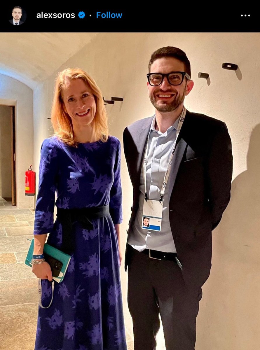 🧐 QUI PEUT EXPLIQUER AUX FRANÇAIS
LES RAISONS DE CETTE PHOTO
prise lors de la 61e conférence sur la sécurité de Munich (14-16/2/2025) ?
↙️ Kaja Kallas🇪🇪,chef de la diplomatie🇪🇺
↘️ Alex Soros🇺🇸
🧐 POURQUOI le fils de George Soros est-il ainsi traité comme un chef d'État ?
🧐 Quel