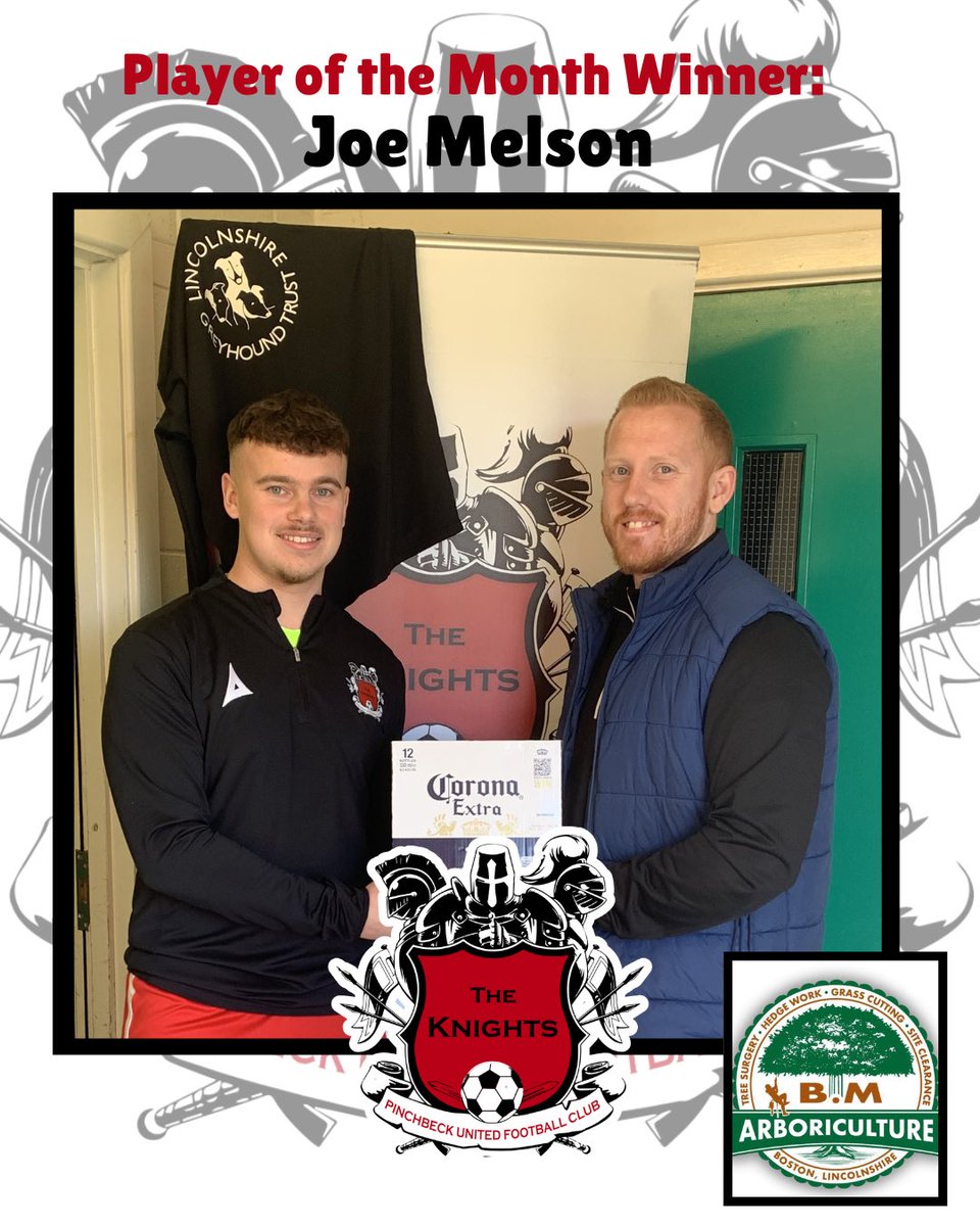 February Player of the Month was won by our captain Joe Melson for a consistent run of solid performances. Presented by Knights coach Chris Wheaton

Player sponsored by BM Arboriculture &amp; Garden Care
Coach sponsored by Graves Events