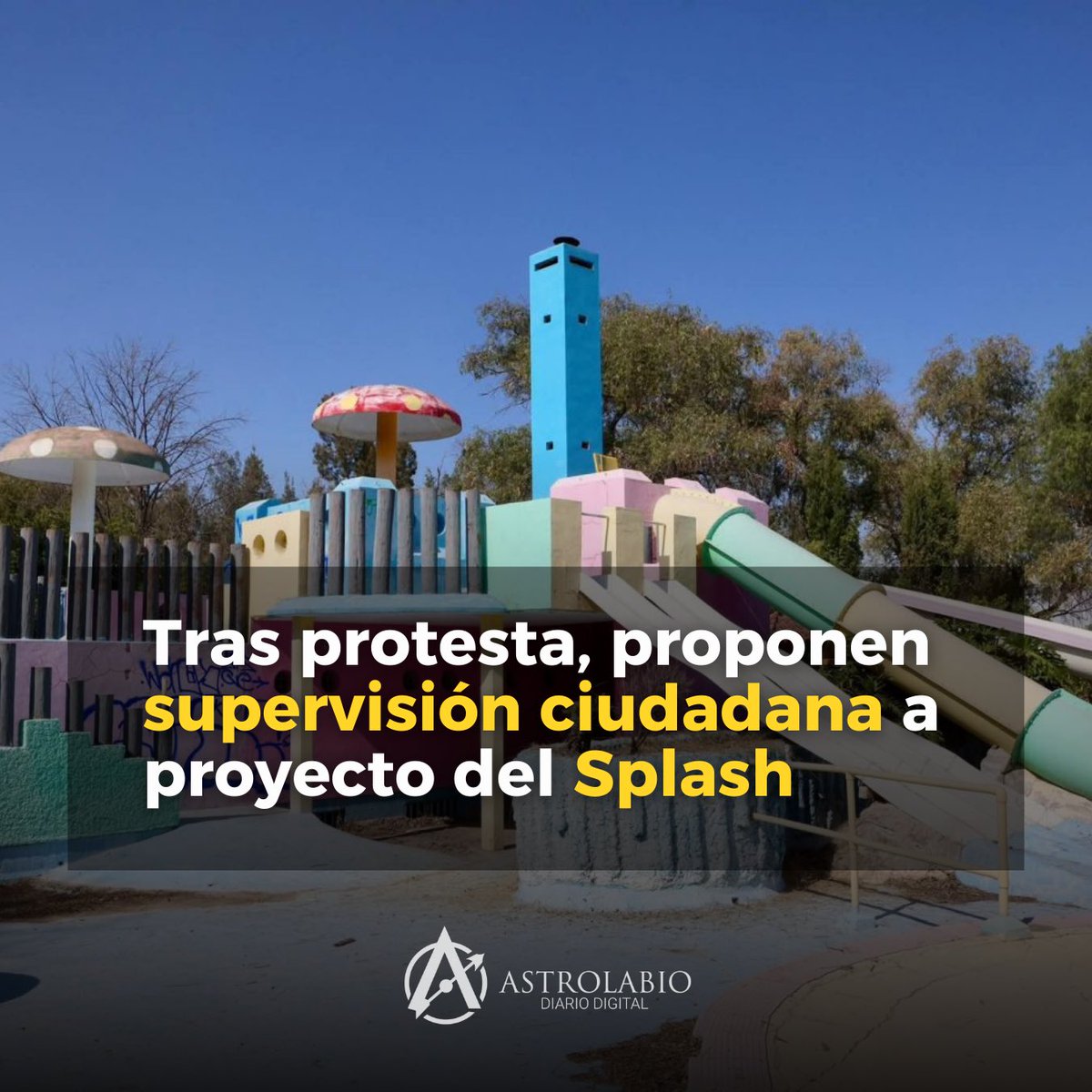 📢💧❗️Entre consignas de “¡Agua!” y llamados a la transparencia, ciudadanos se manifestaron la mañana del domingo 15 de febrero a las afueras del parque acuático Splash, dentro del Parque Tangamanga I, para exigir información detallada sobre el proyecto de rehabilitación del