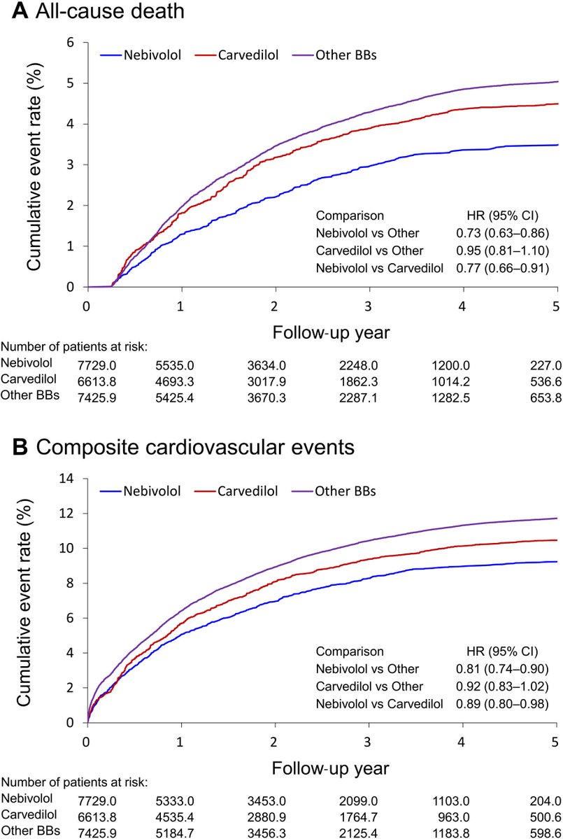 JAHA_AHA's tweet image. In this study, nebivolol offers better BP control and lower cardiovascular risk than other beta-blockers. ahajrnls.org/4azyWB7
