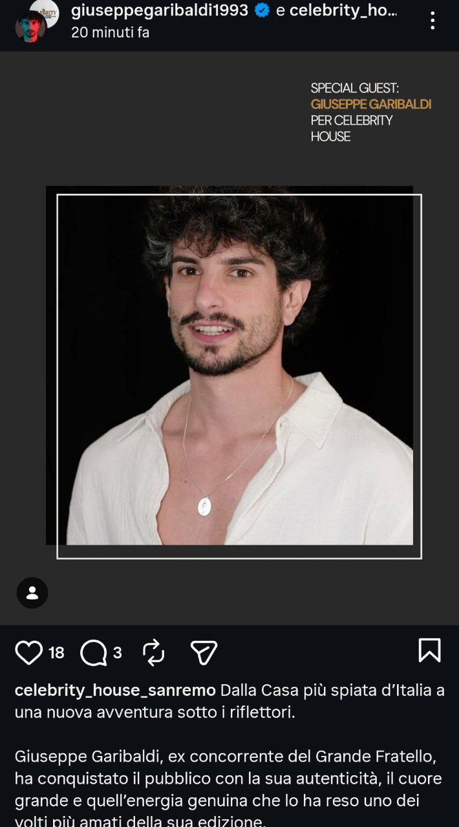 wow Giuseppe a Sanremo per #CelebrityHouseSanremo...👏👏👏🥰
#giuseppegaribaldi1993