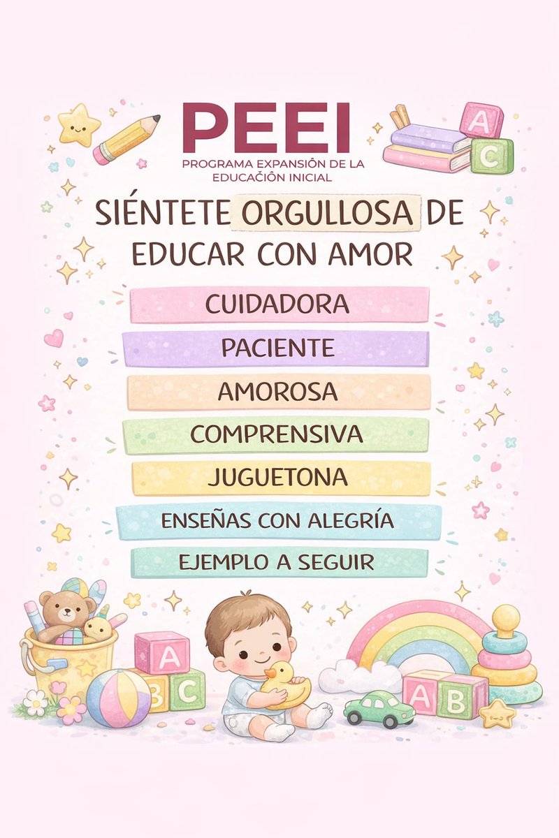 EducGuerrero's tweet photo. 🧒👧#PEEI Educar con amor transforma vidas desde el inicio.
Cuidadora, paciente y amorosa, eres ejemplo a seguir.
¡Siéntete orgullosa de tu vocación!
#PEEI #EducaciónInicial #OrgulloDocente https://t.co/ffEcD7ASd2